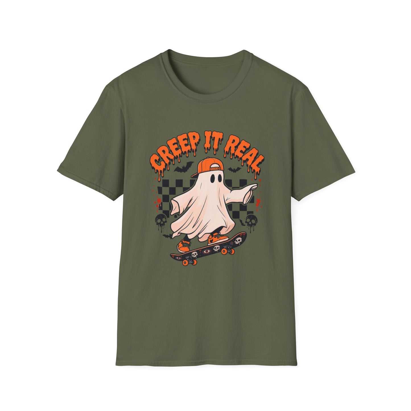 Creep It Real ghost skateboarding T-Shirt | Halloween skate ghost