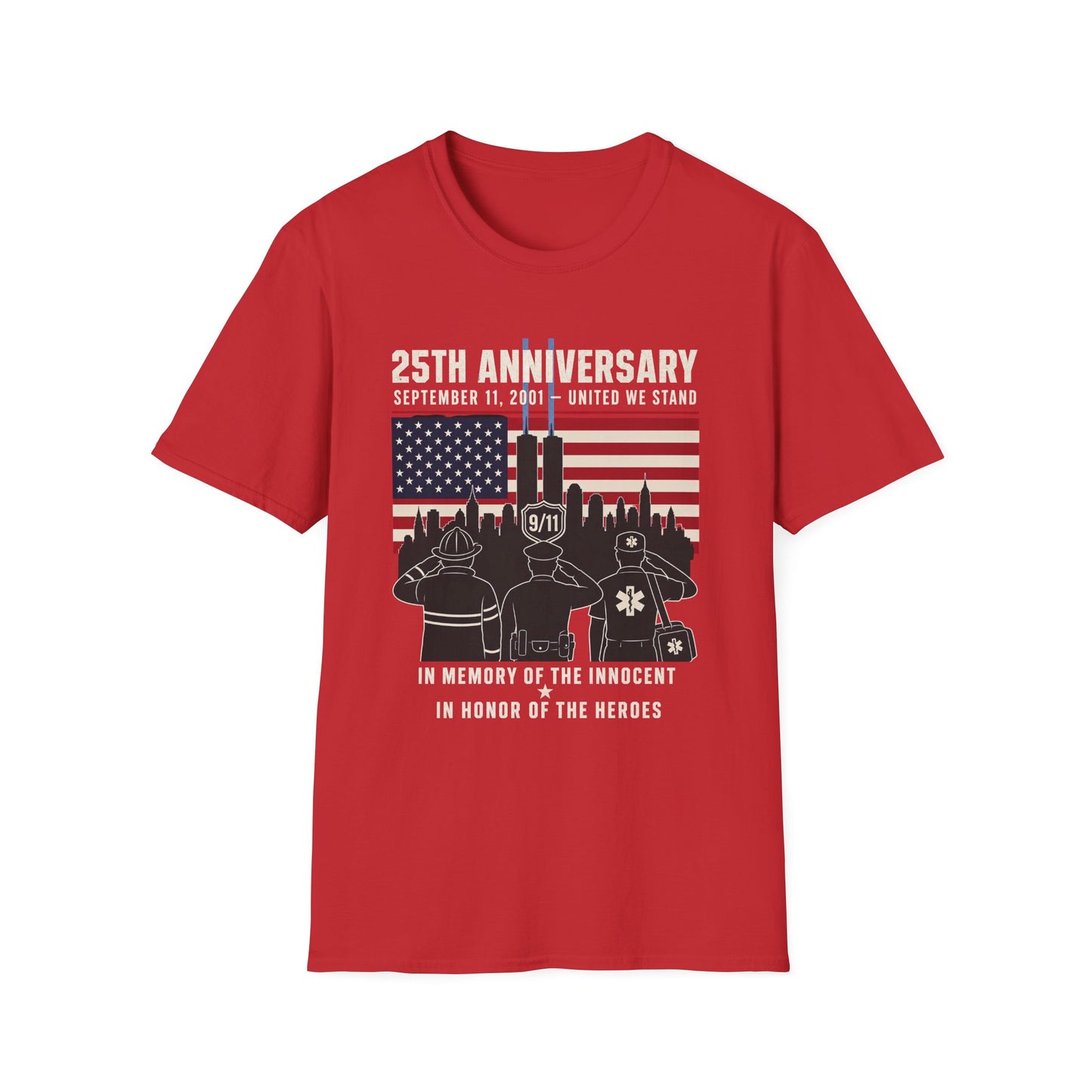 25th Anniversary 9/11 Memorial T-Shirt — September 11, 2001 Tribute Tee