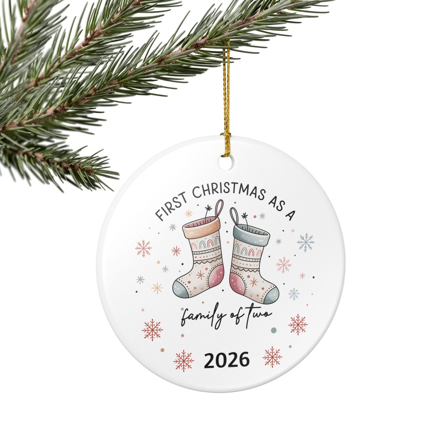 First Christmas as a Family of Two 2026 Ceramic Ornament