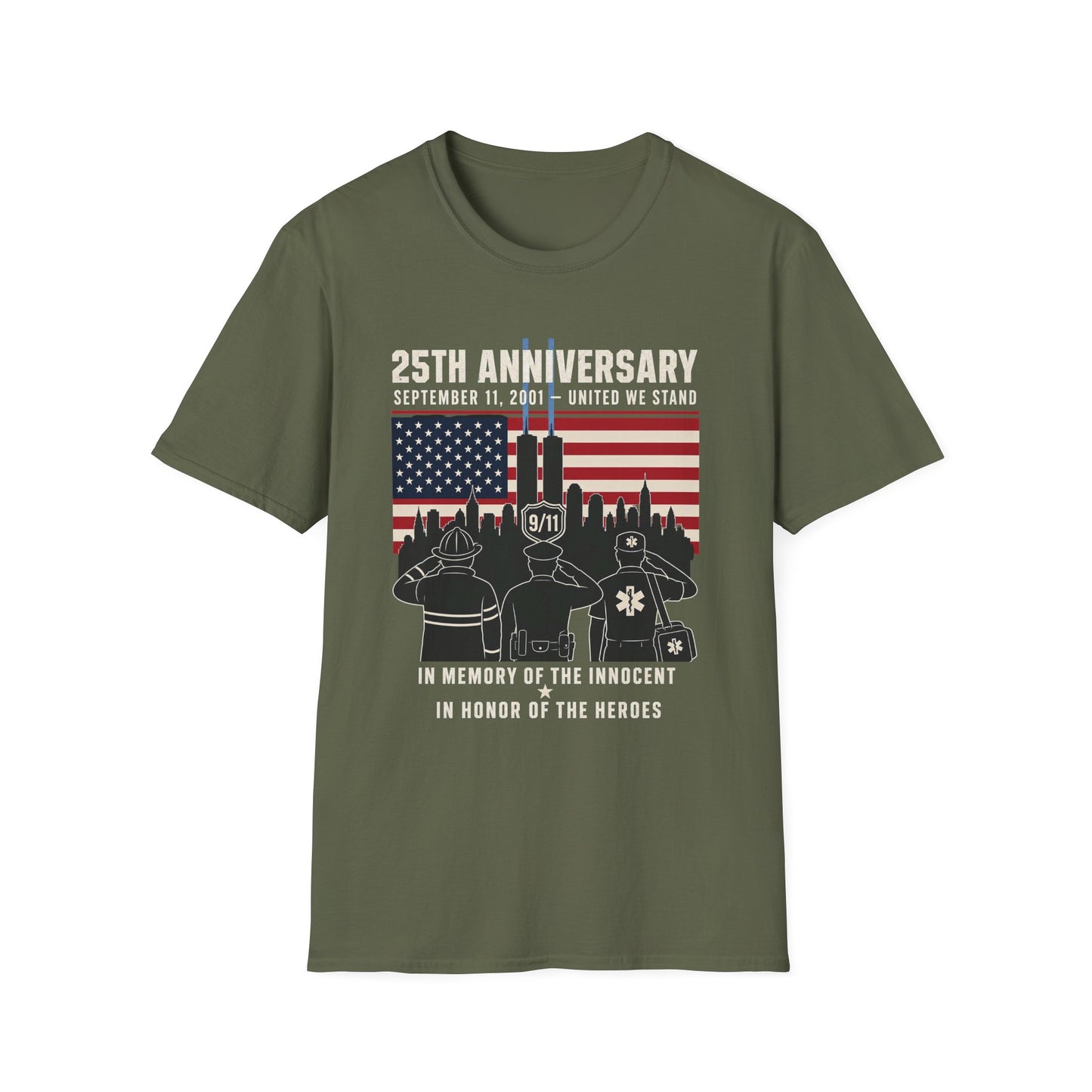 25th Anniversary 9/11 Memorial T-Shirt — September 11, 2001 Tribute Tee