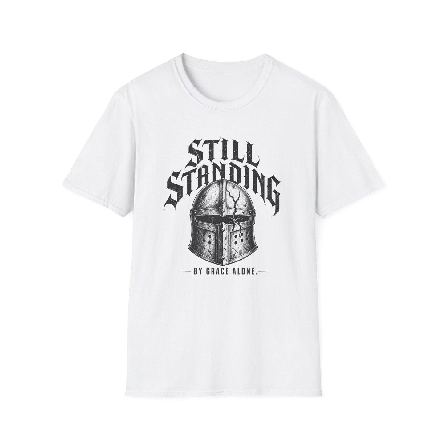 Still Standing Helmet T-Shirt — Viking/Medieval Warrior Graphic Tee
