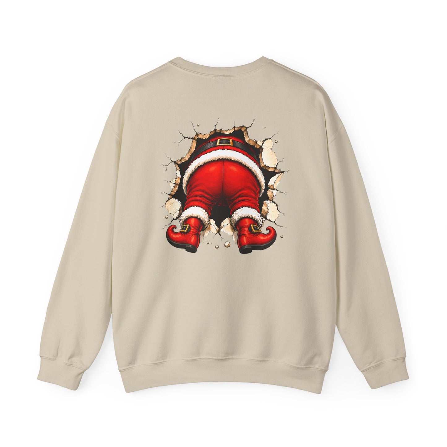 Santa Peeking Crewneck Sweatshirt — Funny Christmas Holiday Pullover