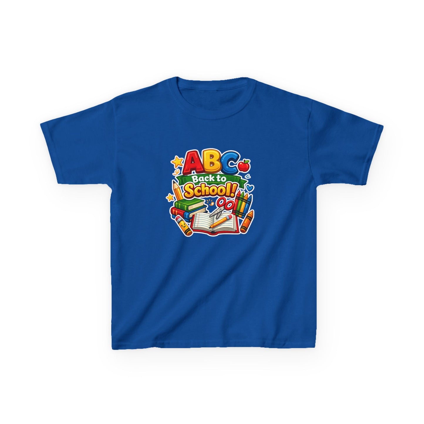 Kids T-Shirt - 'ABC Back to School' Colorful School Supplies Graphic