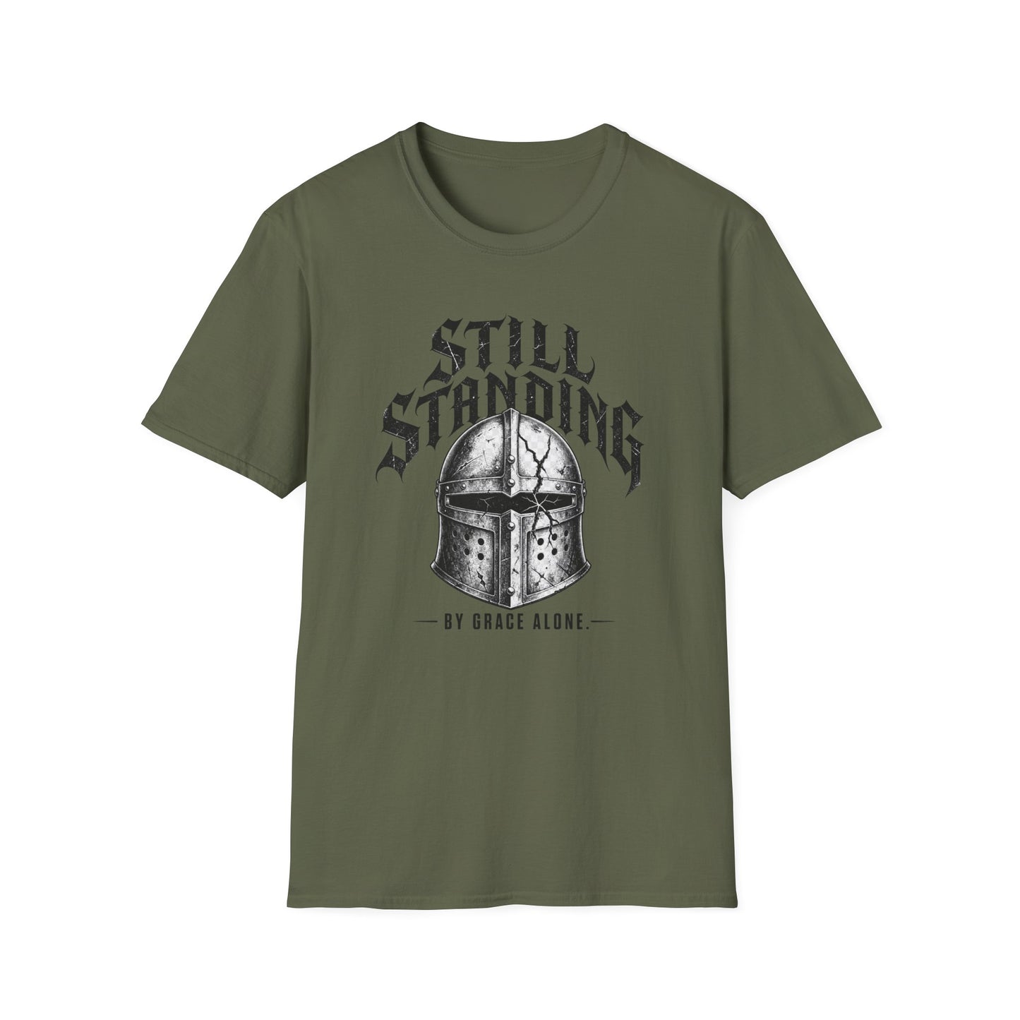 Still Standing Helmet T-Shirt — Viking/Medieval Warrior Graphic Tee