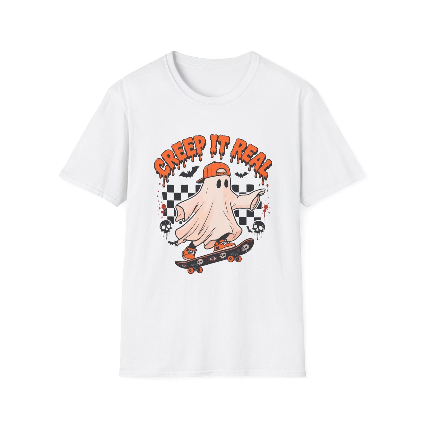 Creep It Real ghost skateboarding T-Shirt | Halloween skate ghost
