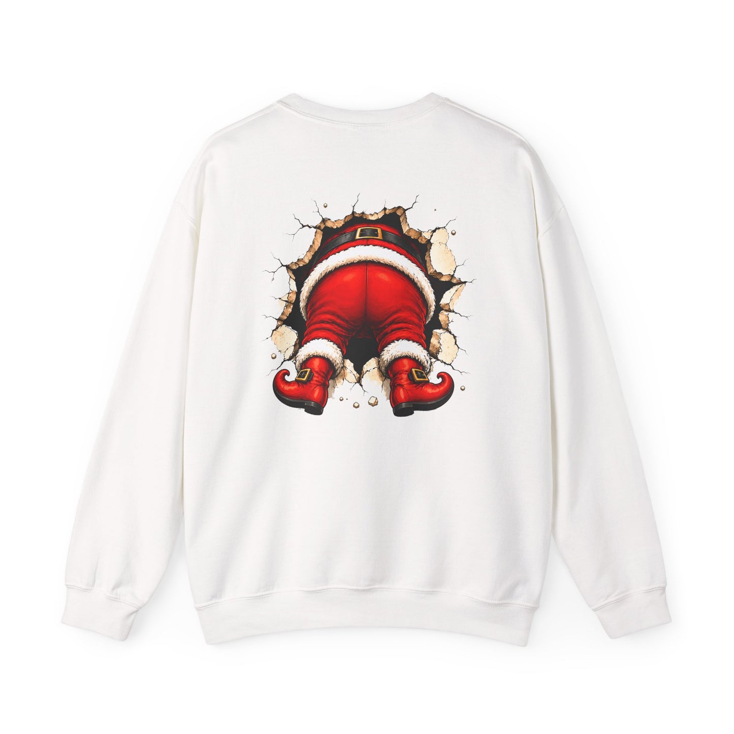 Santa Peeking Crewneck Sweatshirt — Funny Christmas Holiday Pullover
