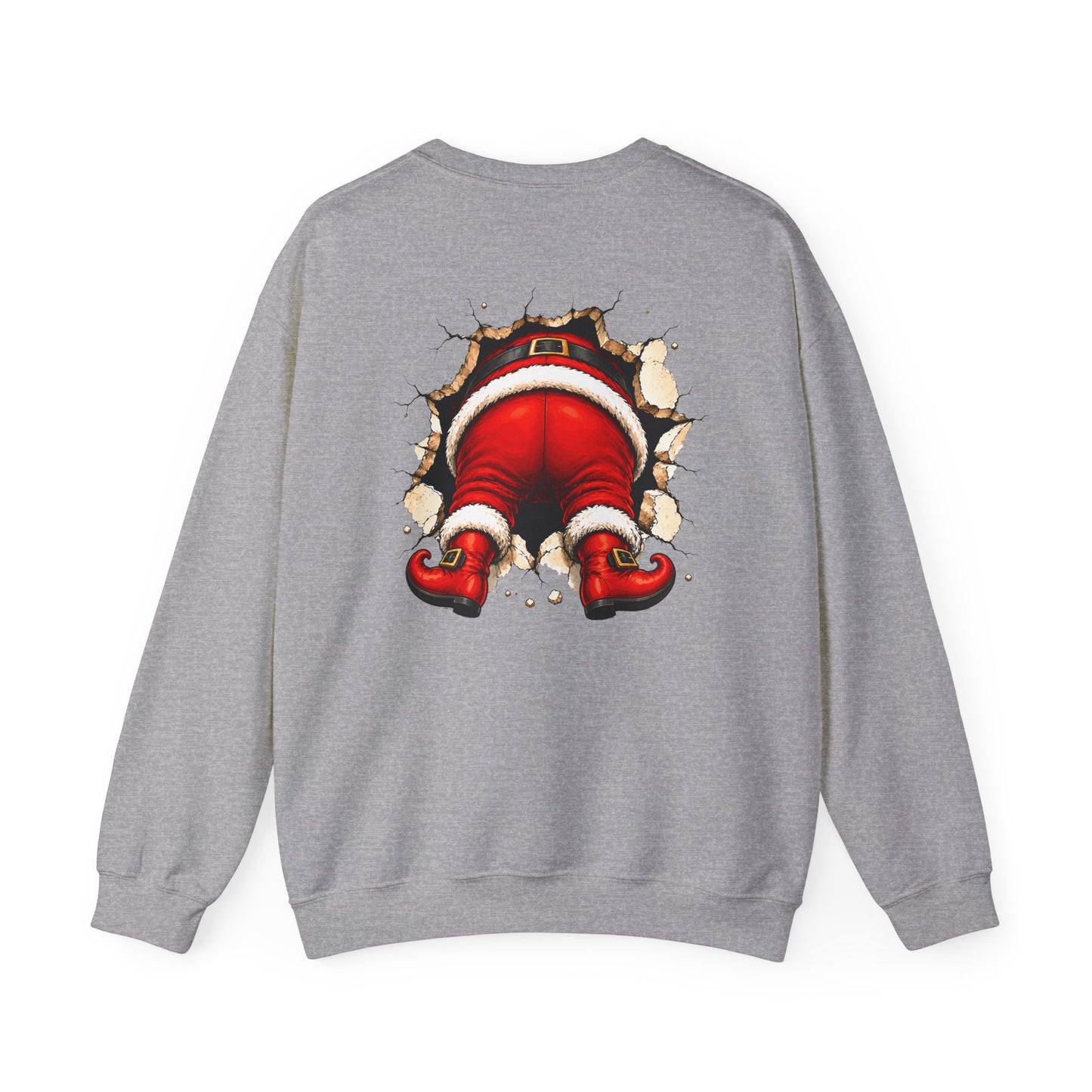 Santa Peeking Crewneck Sweatshirt — Funny Christmas Holiday Pullover