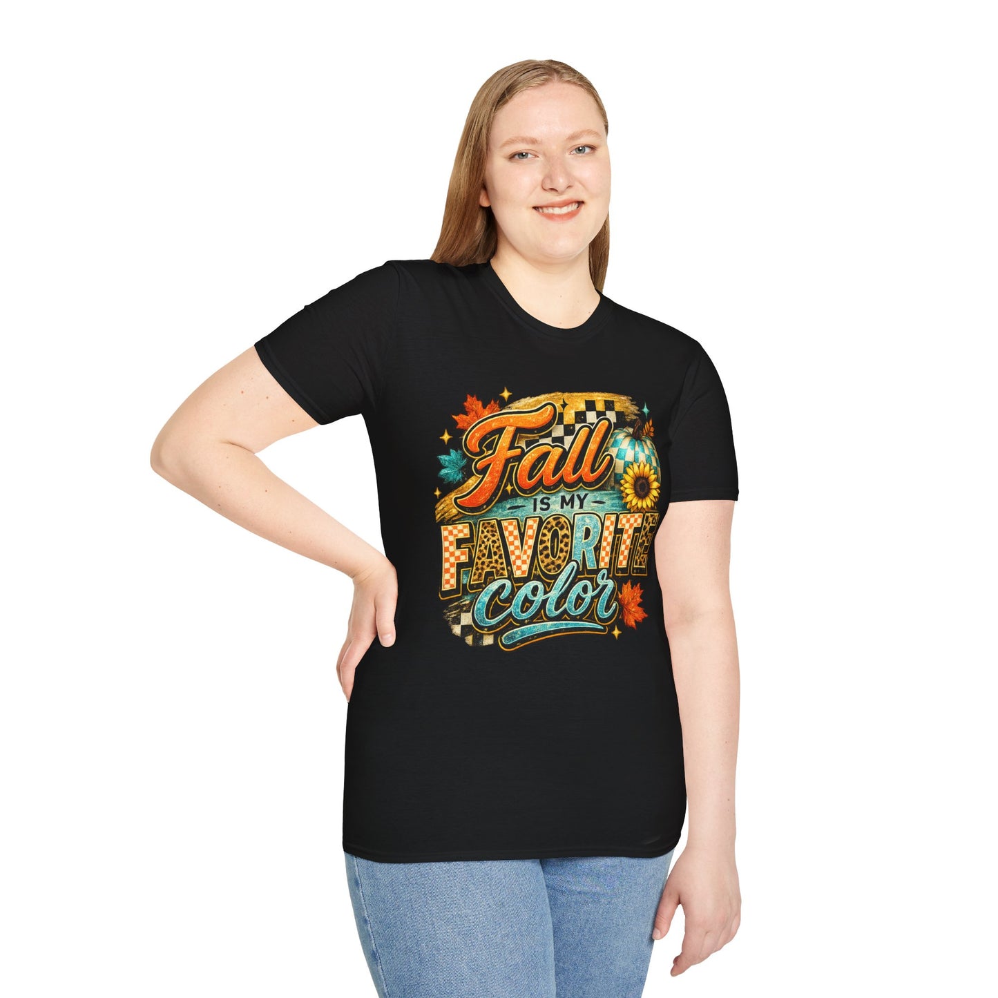 Fall Is My Favorite Color T-Shirt — Autumn Leaves & Sunflower Graphic Tee