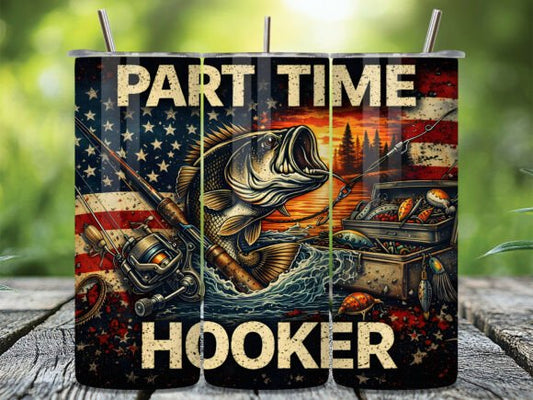 American Flag Fishing Bass Tumbler