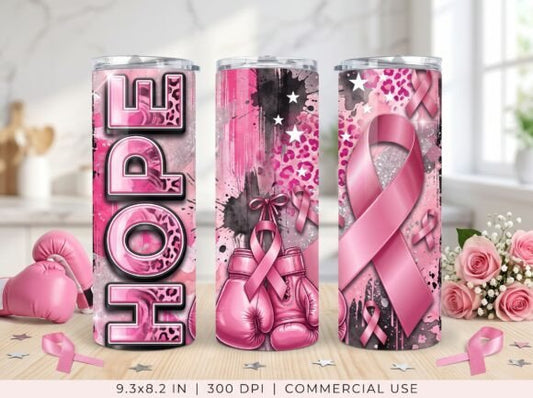 Breast Cancer Awareness Pink Ribbon Tumbler