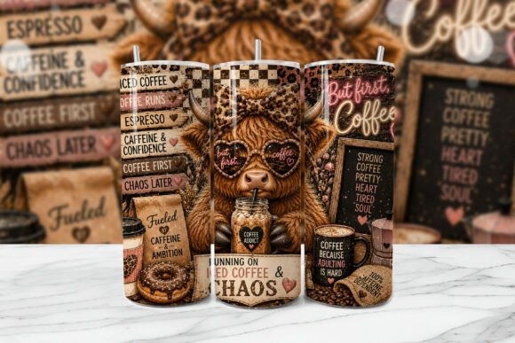 Highland Cow Coffee Tumbler