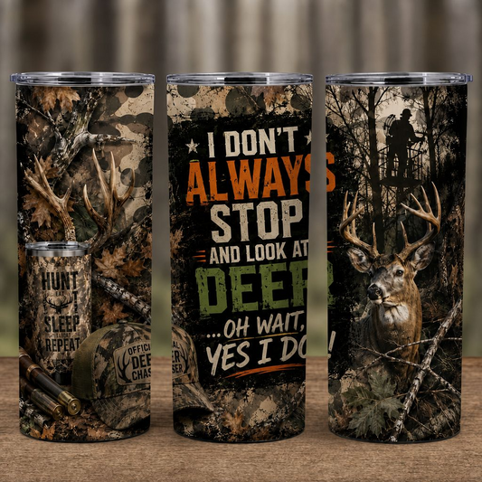 Deer Hunting - 30oz skinny tumbler