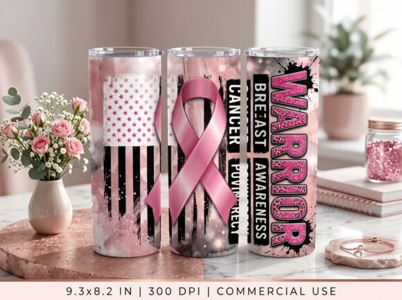 Breast Cancer Warrior 20oz Tumbler – Pink Ribbon Awareness Design